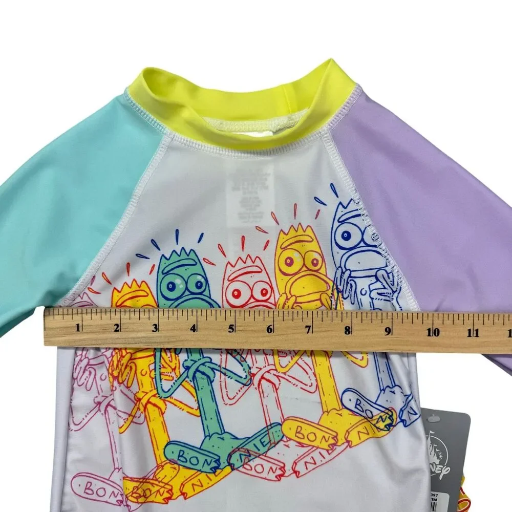 Disney Toy Story 4 Rash Guard Kids 3 Forky Long Sleeve Swim Shirt UPF 50+ NWT